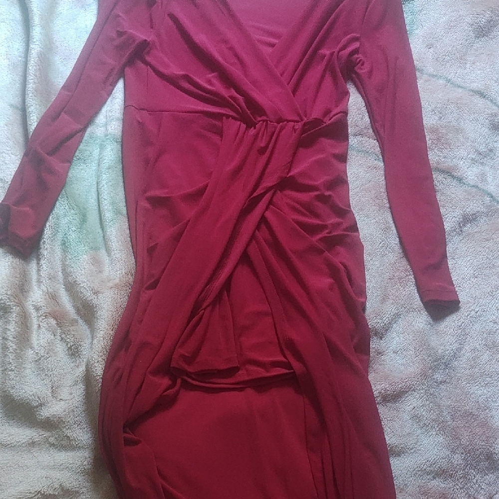 Iris Long Sleeve Red Dress